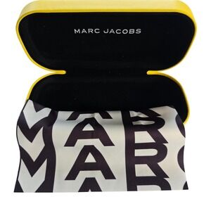 🆕️ Marc Jacobs Yellow Hard Shell Eyeglass‎ Case with Cleaning Cloth